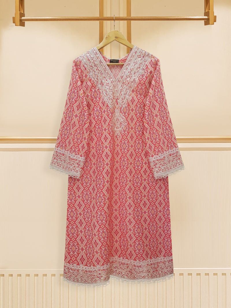 Pink Digital Printed Lawn Shirt