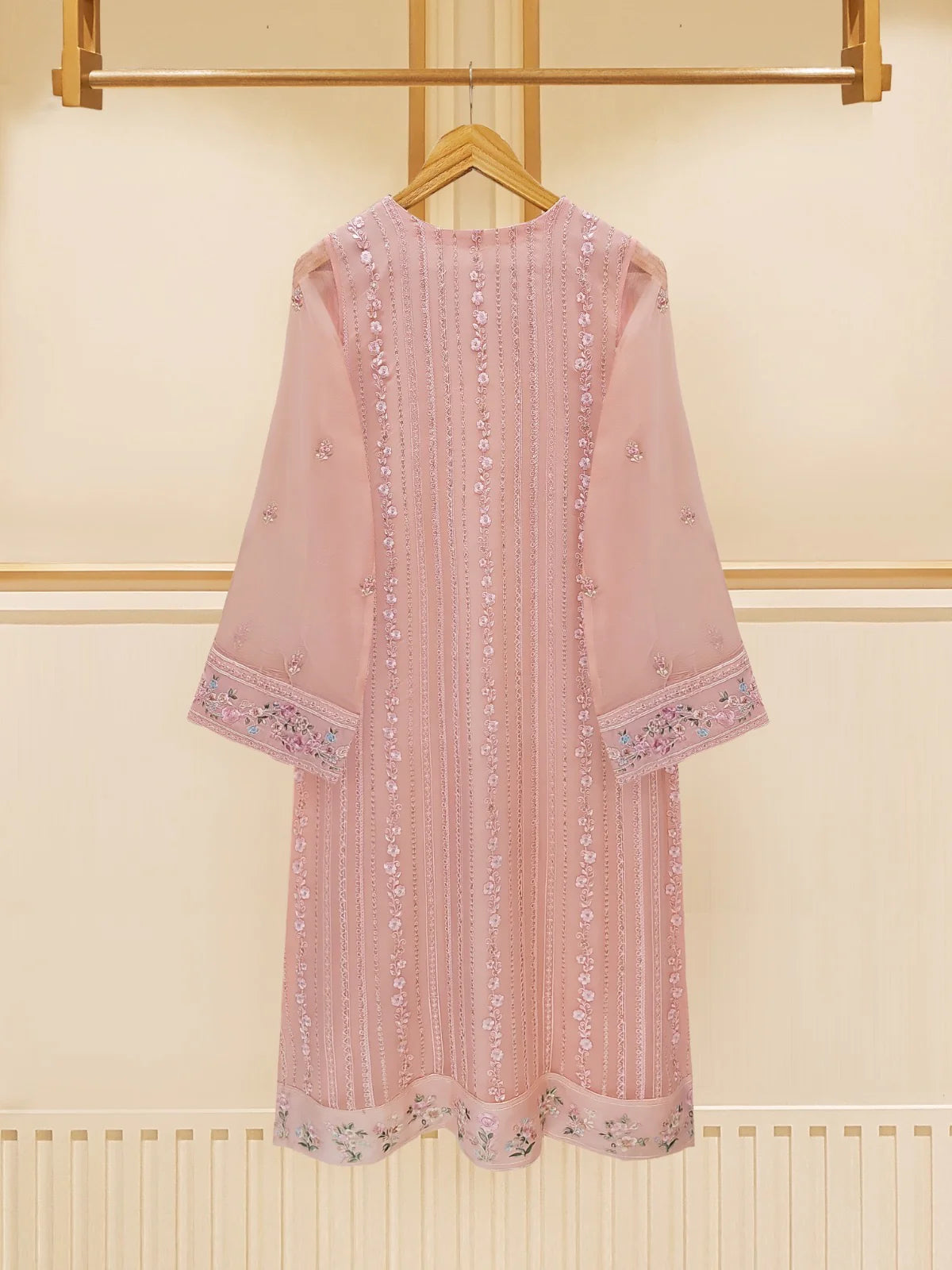 3 Piece - Embroidered Chiffon Suit S109558