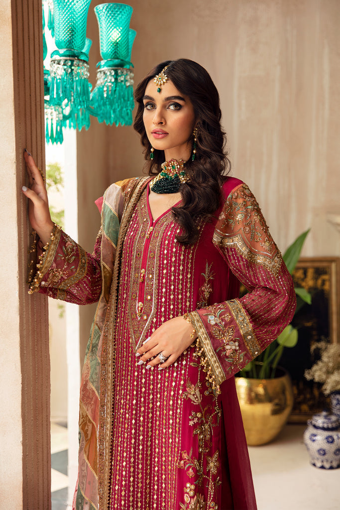 Charizma Elegance: Embroidered Chiffon 3pc Ensemble