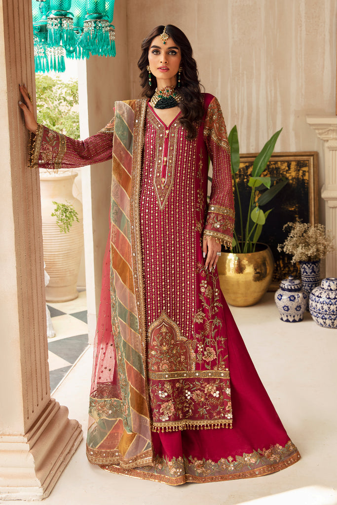 Charizma Elegance: Embroidered Chiffon 3pc Ensemble