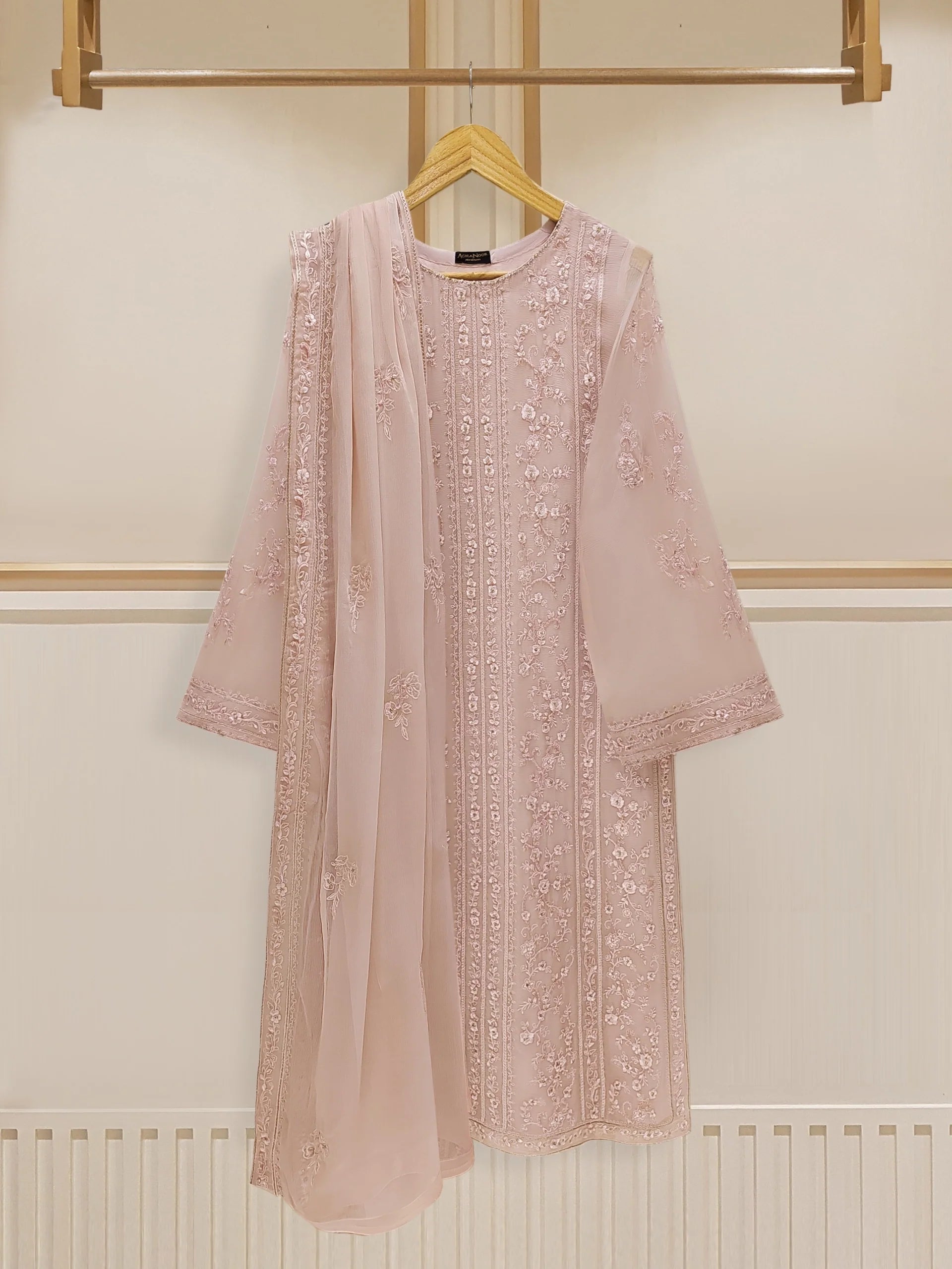 2 Piece - Embroidered Chiffon Suit S109707