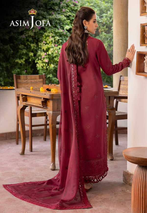 Red Tapestry of Elegance: Shadow Work - Stitched Collection.