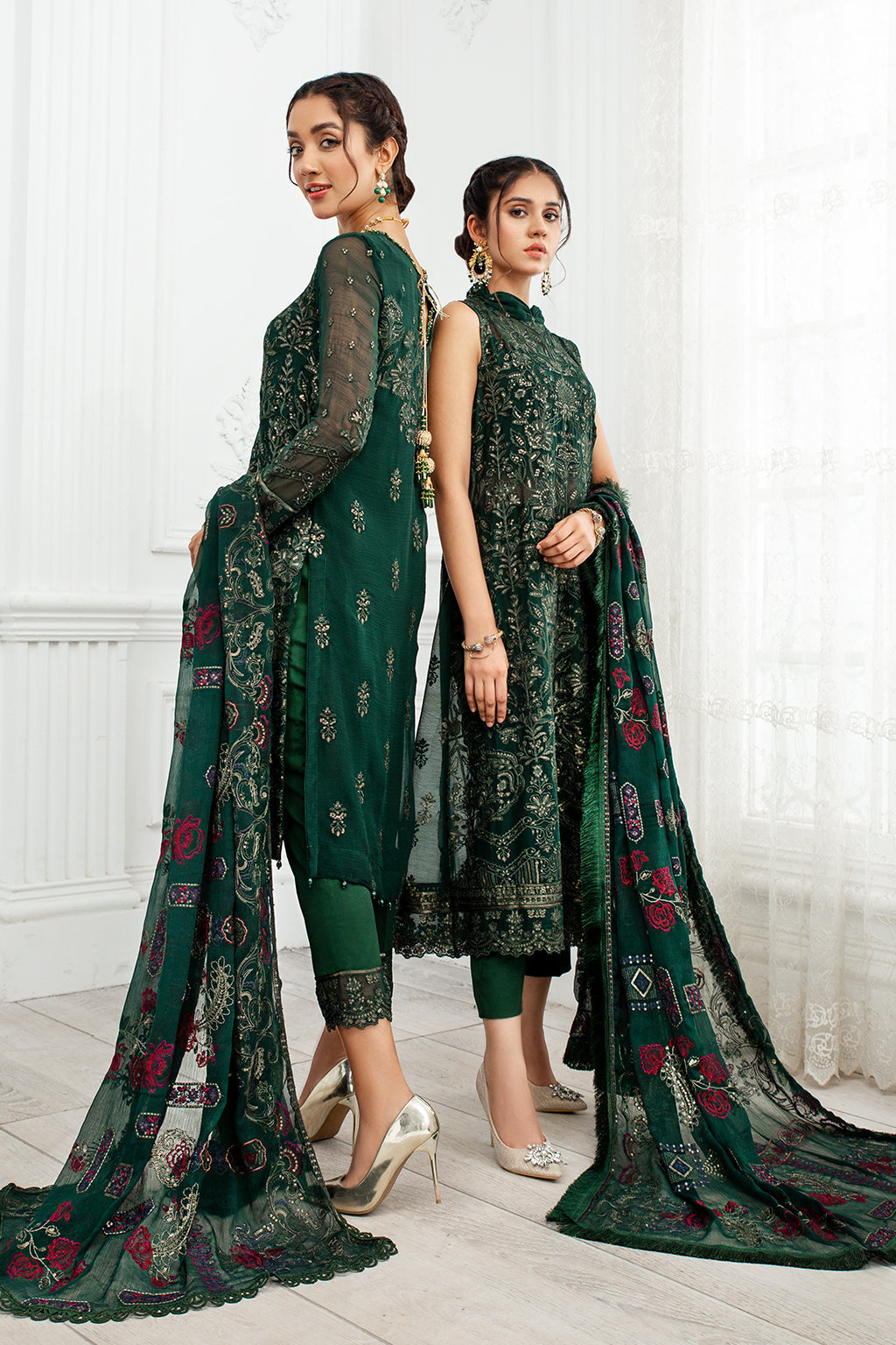 AYRAH-Sequence Embroidered Chiffon -3pc -Unstitched.