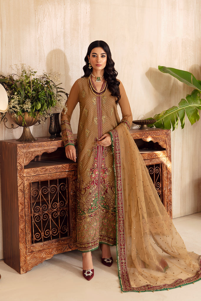 Charmingly Embroidered Elegance: Charizma Chiffon 3-Piece