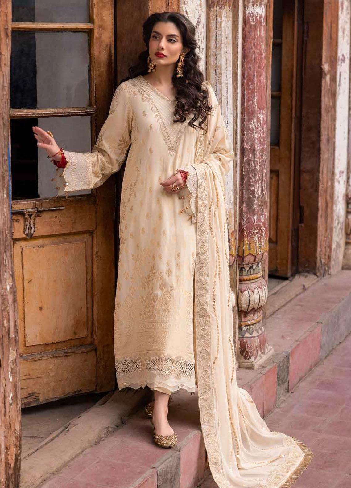 Maya By Nureh Embroidered Lawn Jacquard 3 Piece Suit - NJ-92