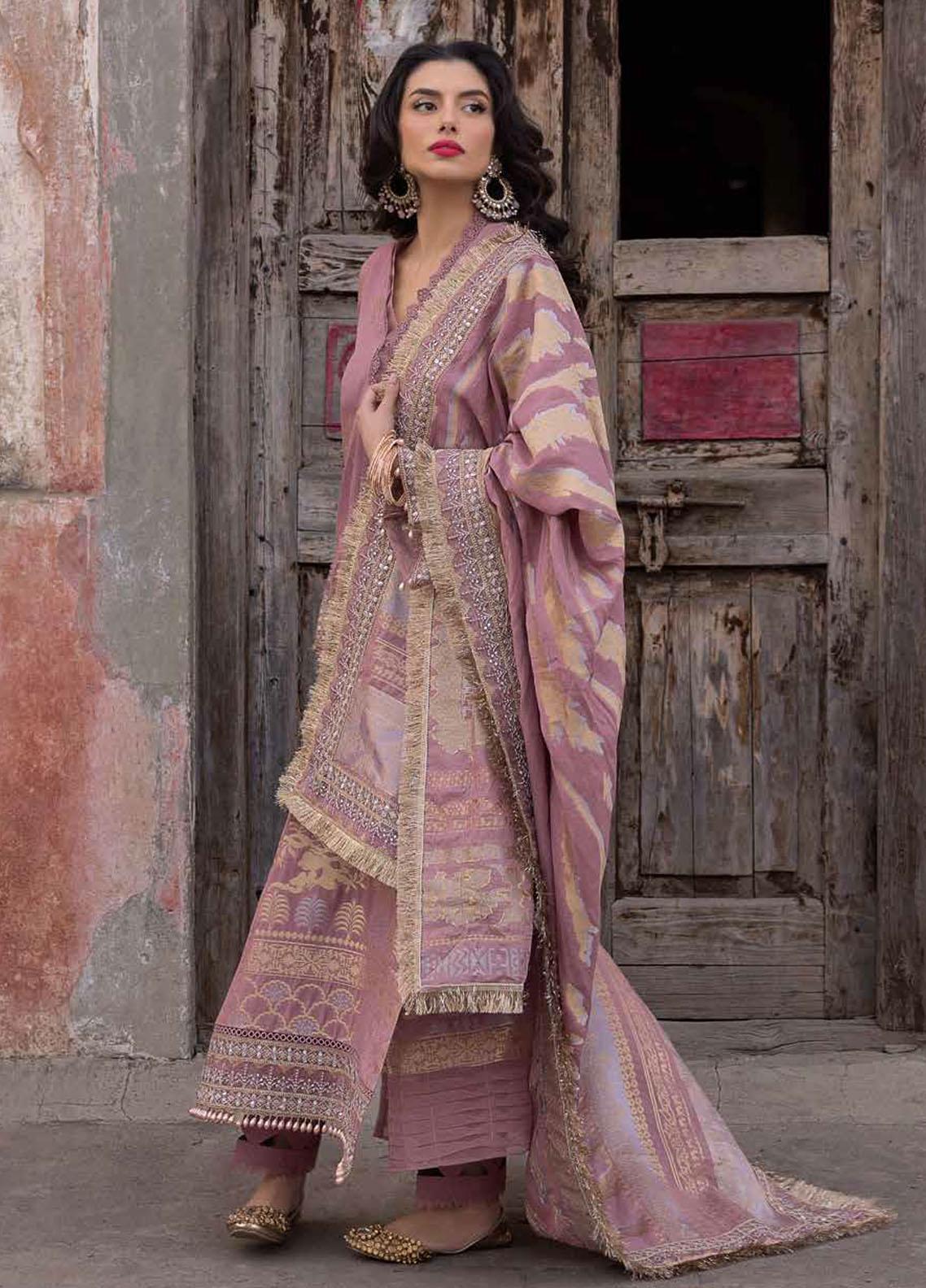 Maya By Nureh Embroidered Lawn Jacquard 3 Piece Suit - NJ-93