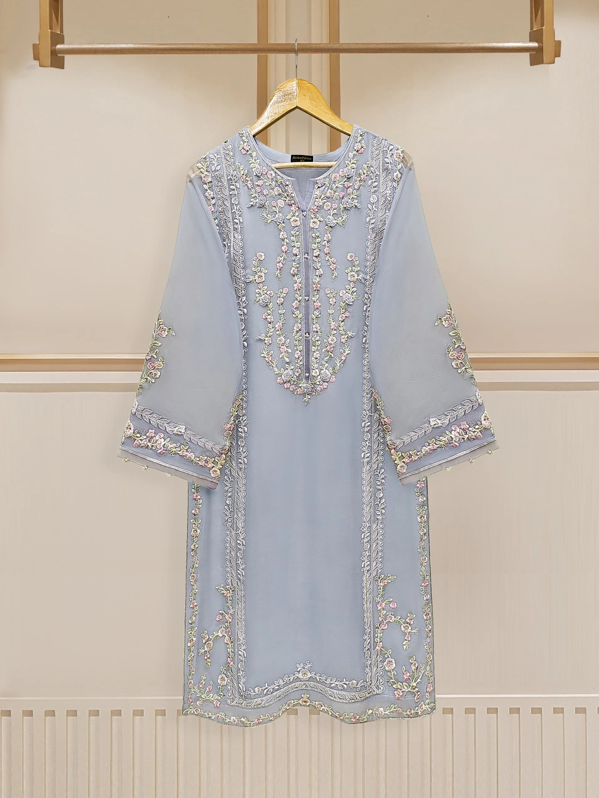 3 Piece - Embroidered Chiffon Suit S109763