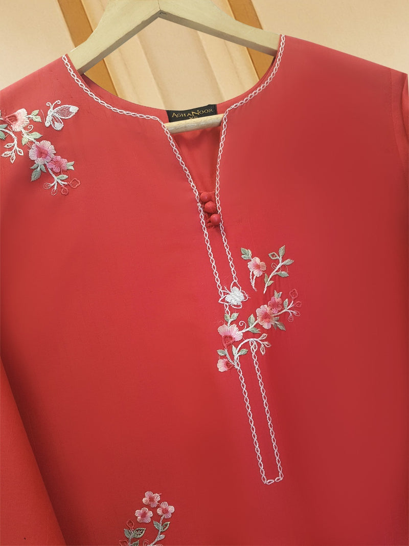 Fine Jacquard Elegance Shirt in Red