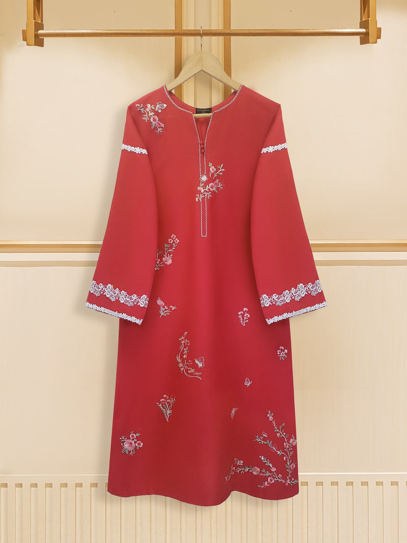 Fine Jacquard Elegance Shirt in Red