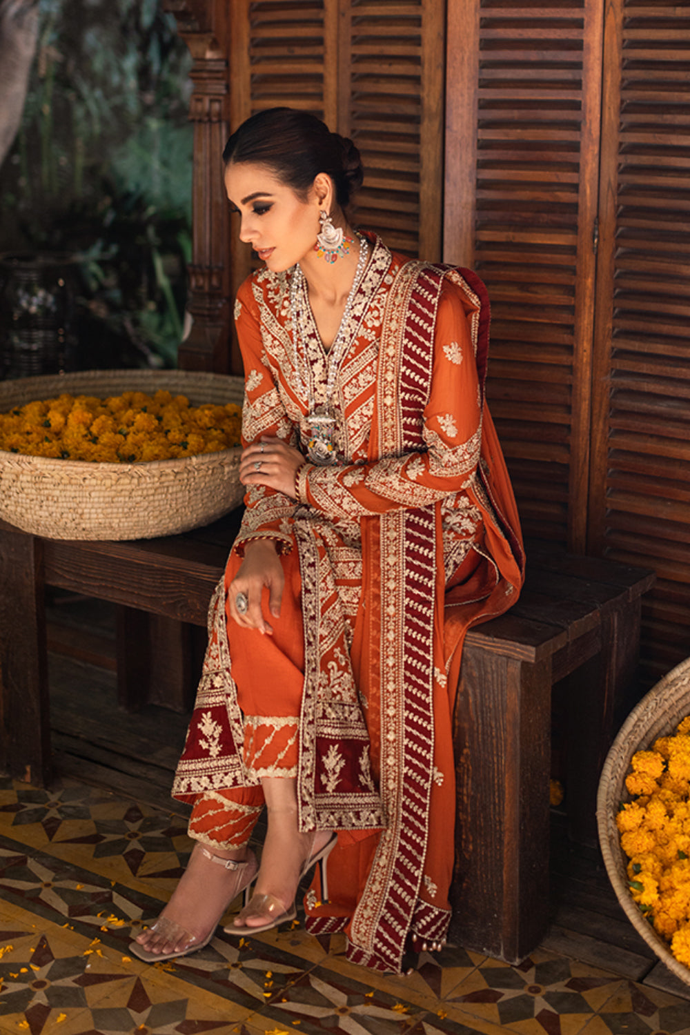 Grandeur Glam: 3-Piece Chiffon Suit