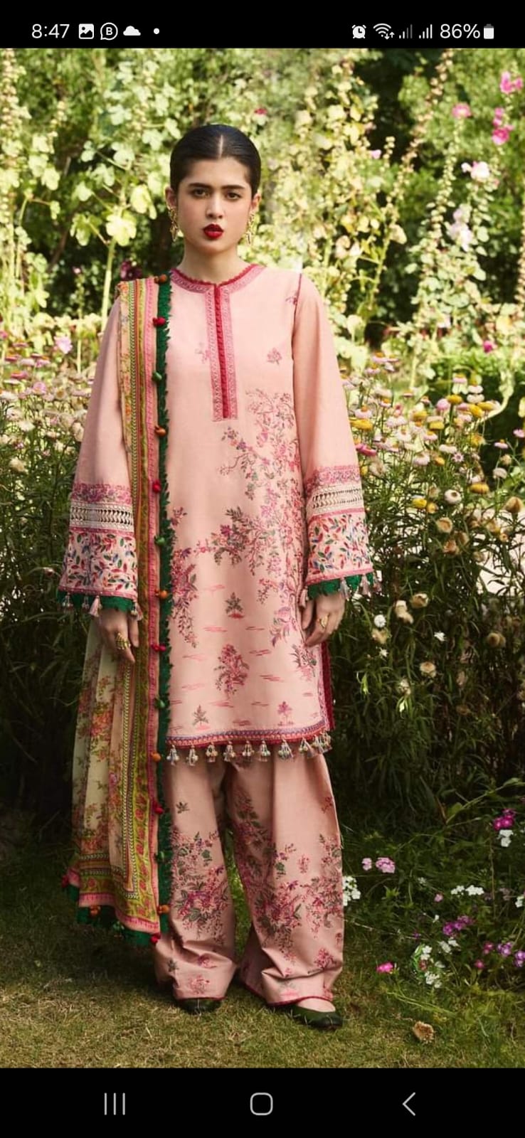 Hussain Rehar - Peach Elegance Ensemble