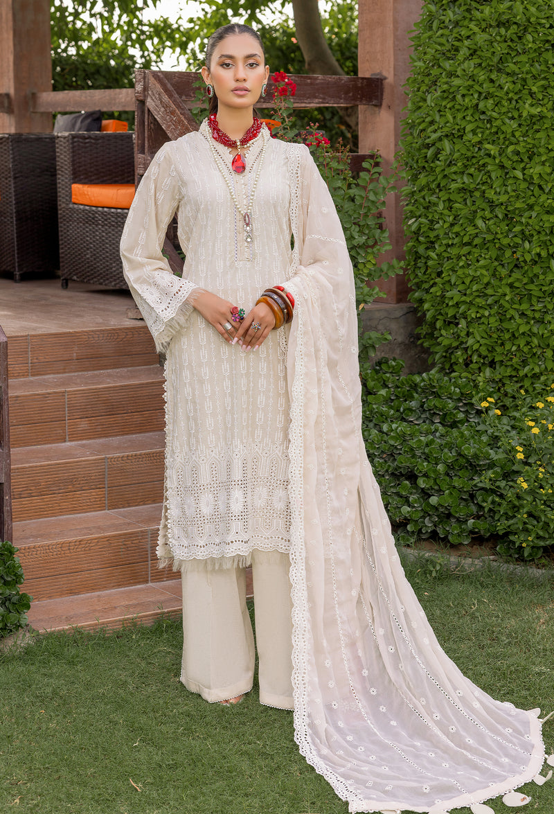 Elegance in Bloom: Adan's Libas Embroidered Lawn 3pc Ensemble.