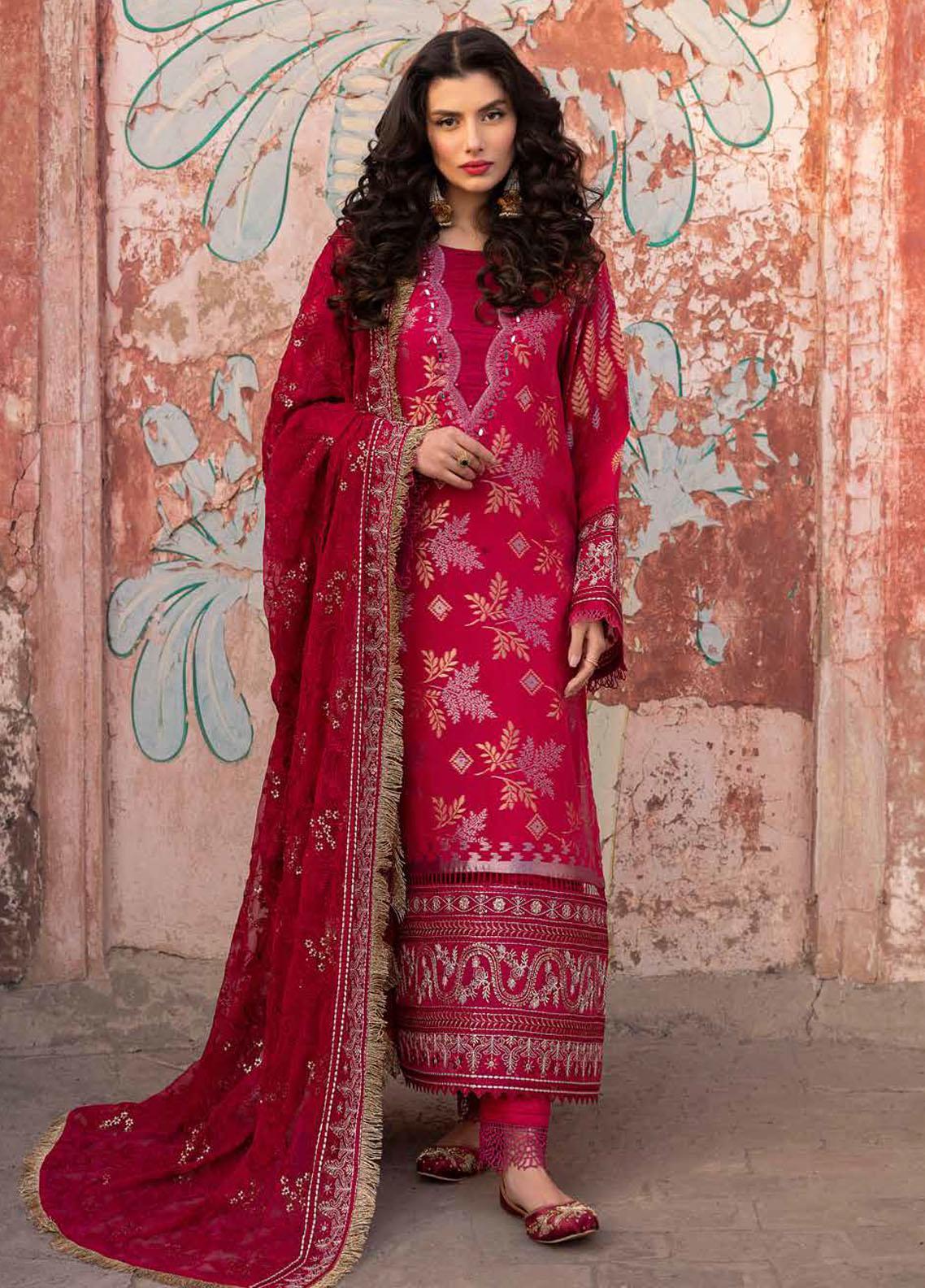 Maya By Nureh Embroidered Lawn Jacquard 3 Piece Suit - NJ-89