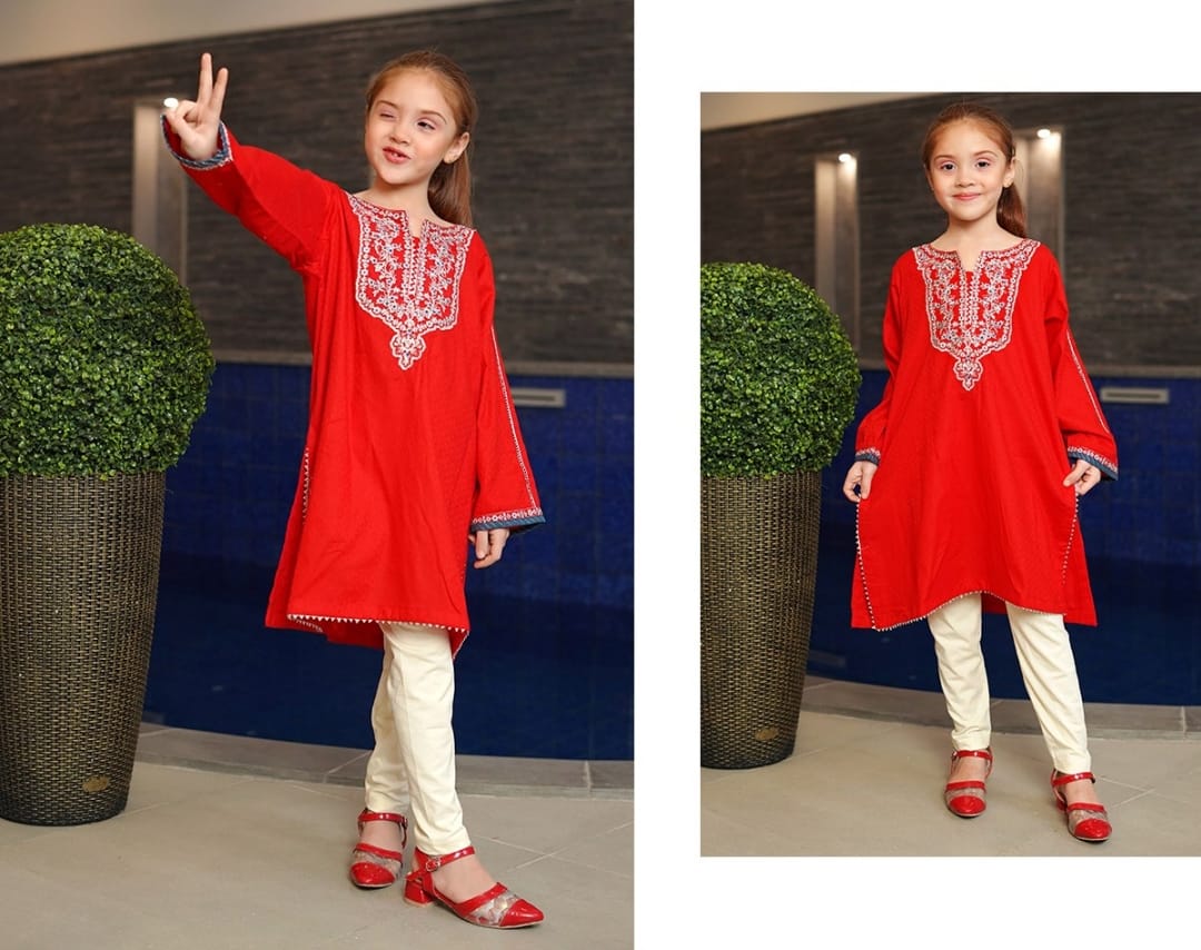 Rosy Red Ruffles Kurti