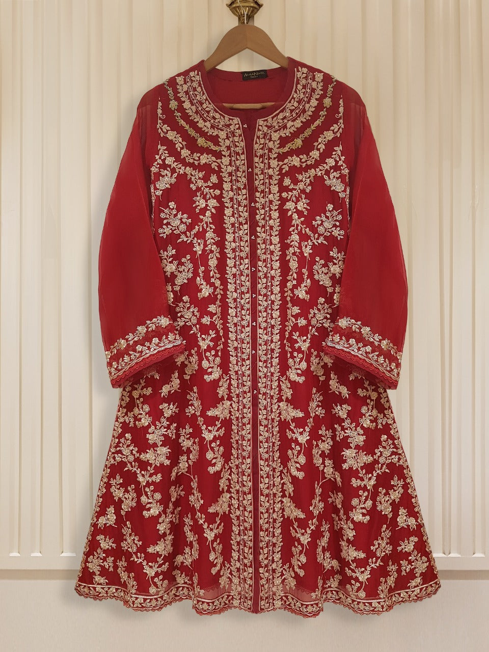 Elegance in Maroon Chiffon Ensemble -3pc