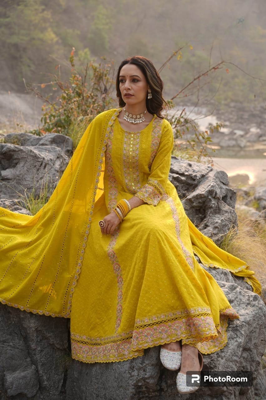 Sunshine Elegance 3-Piece Anarkali Set