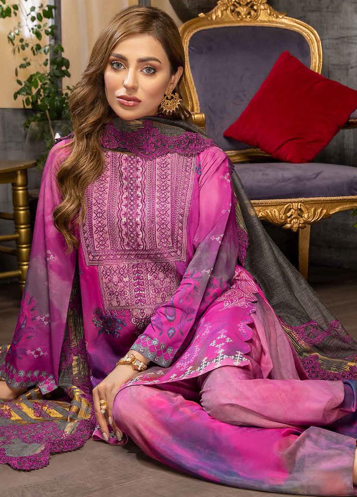 Purple Bloom Charisma: Stitched 3-Piece Charizma Viscose Silk Suit