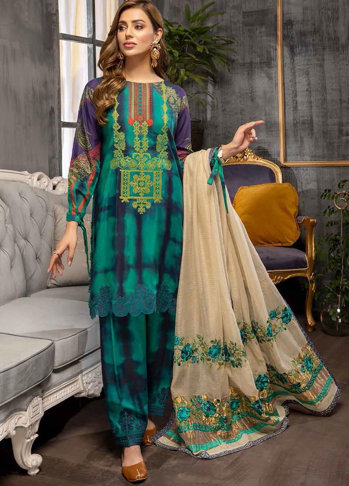 Enchanting Forest Green: Charizma Viscose Silk 3-Piece Suit