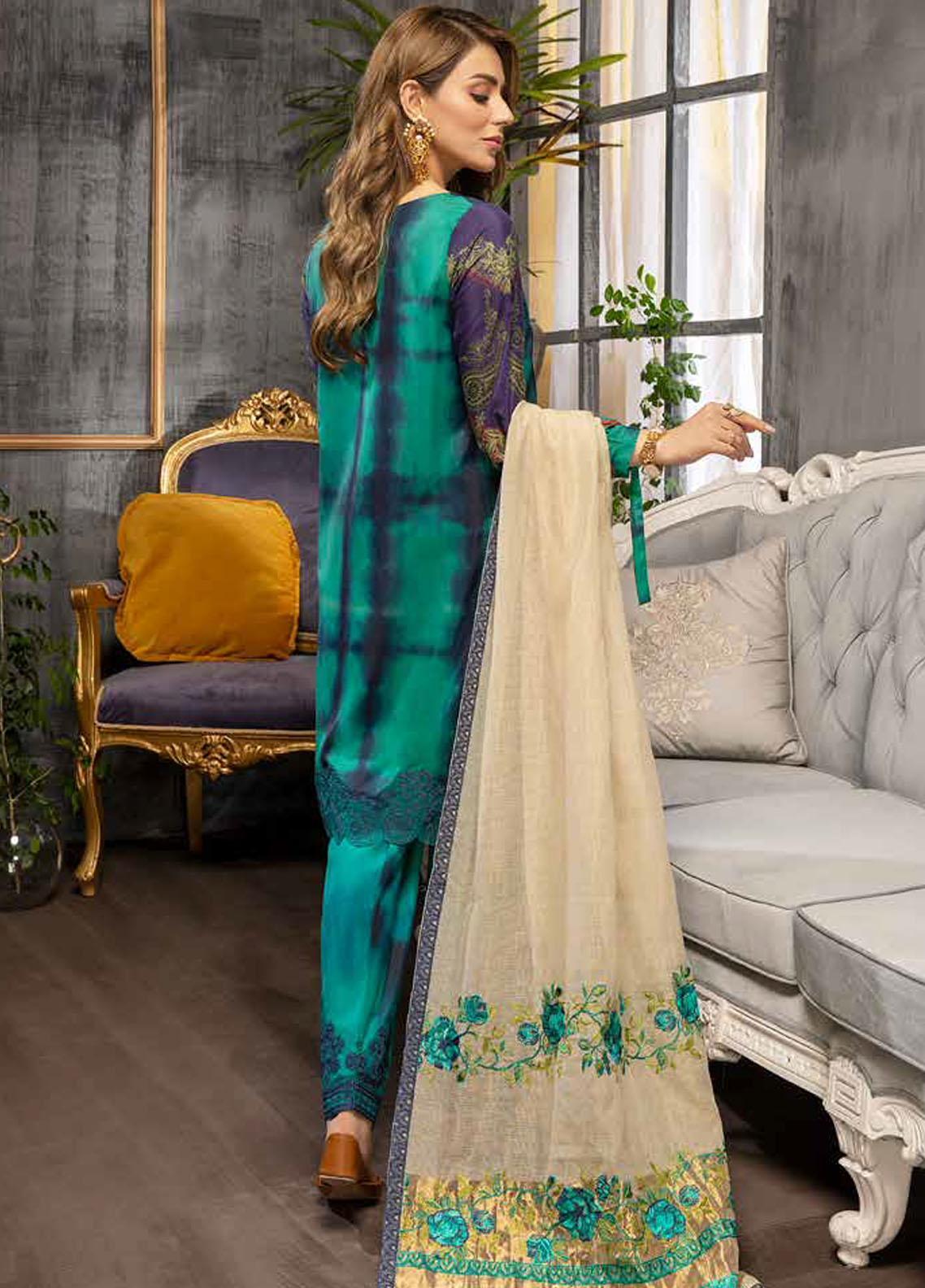 Enchanting Forest Green: Charizma Viscose Silk 3-Piece Suit