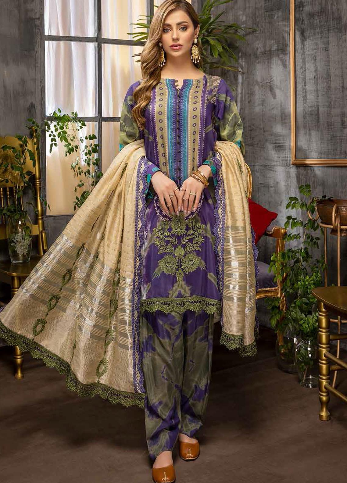 Purple Haze Elegance: Charizma Viscose Silk 3-Piece Suit