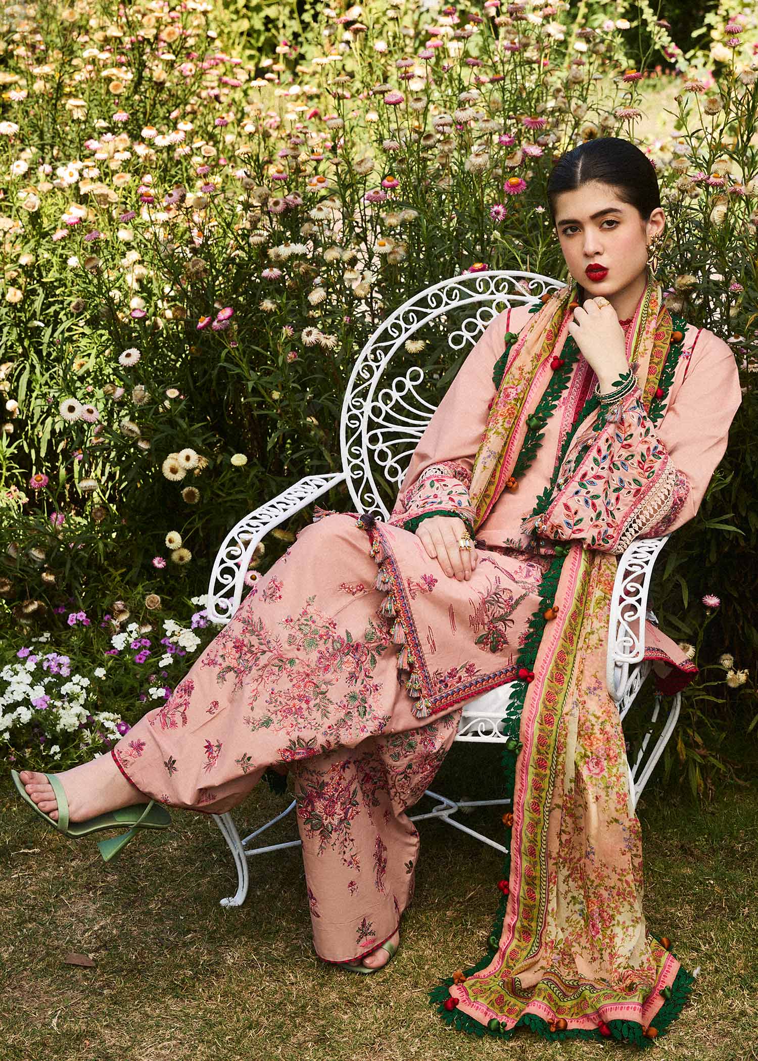 Hussain Rehar - Peach Elegance Ensemble