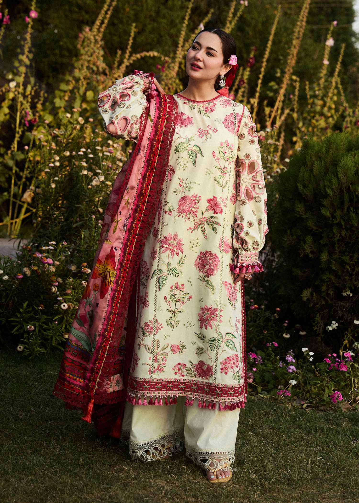 Hussain Rehar - Mint Green Elegance Ensemble