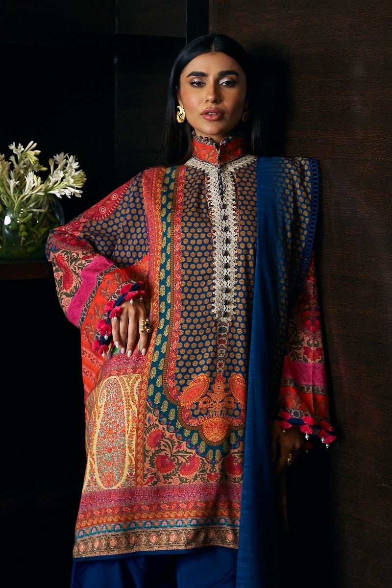 Ethnic Blend: Winter collection Linen shirt with khaddar dupatta.