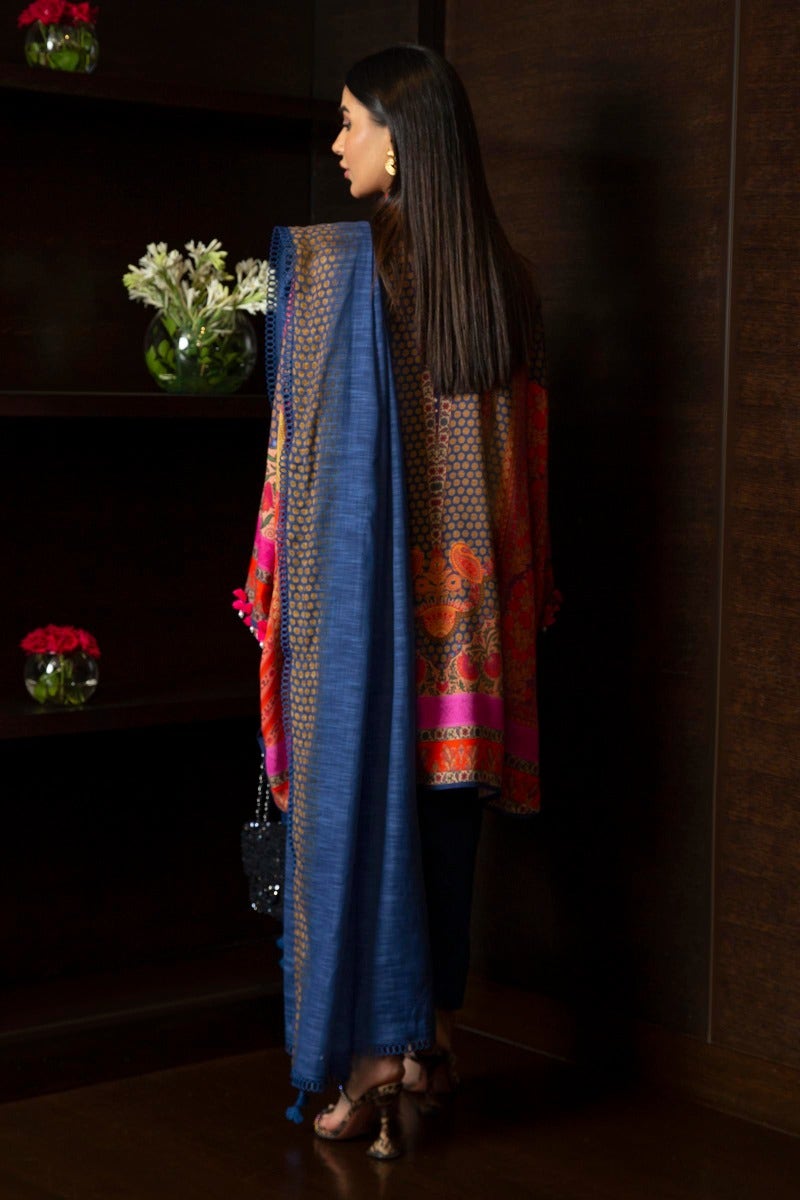 Ethnic Blend: Winter collection Linen shirt with khaddar dupatta.