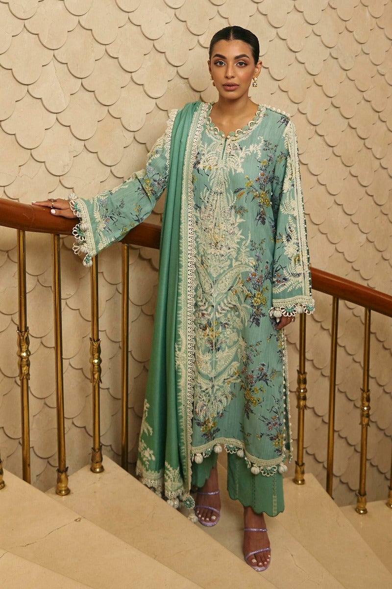 Verdant Serenade Winter collection with pashmina shawl.