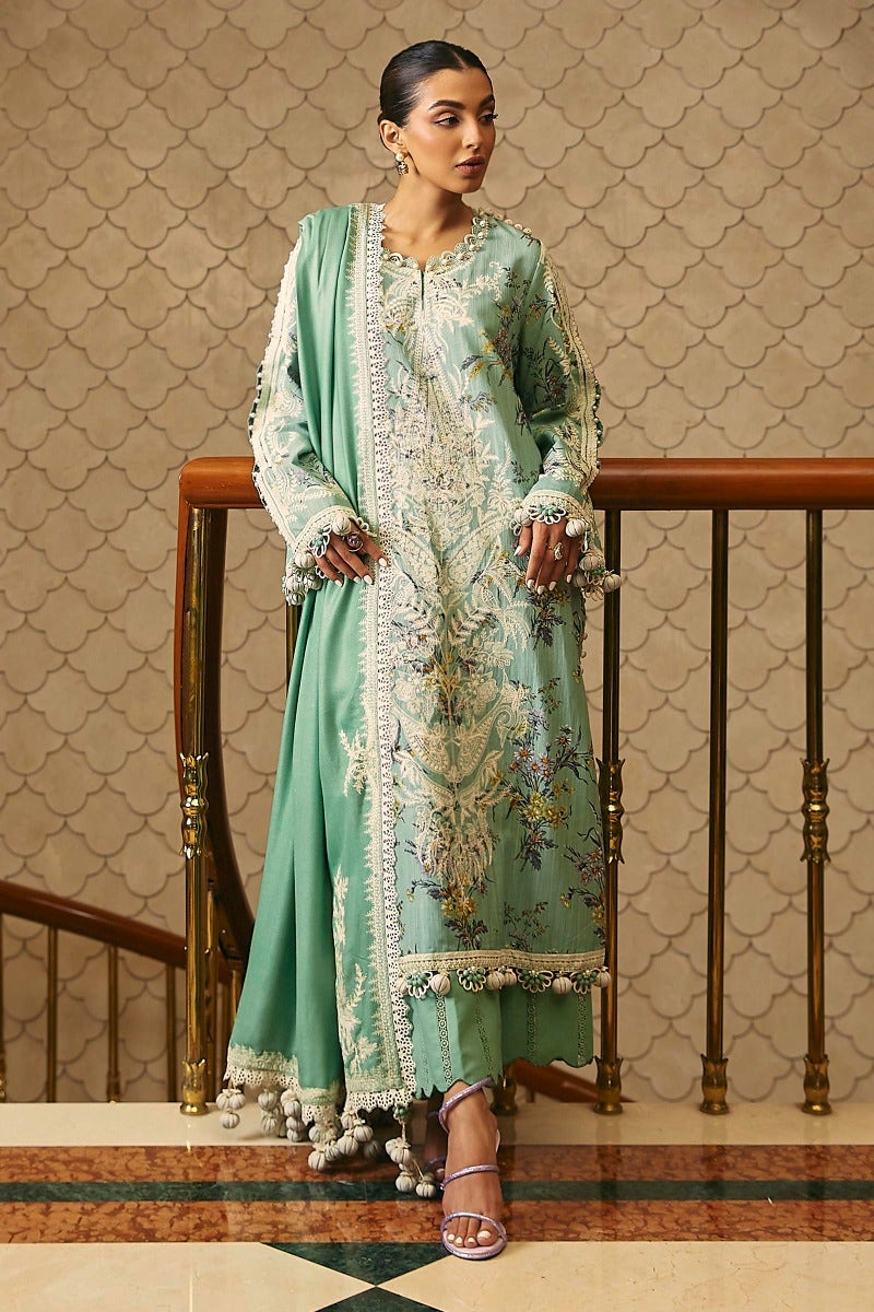 Verdant Serenade Winter collection with pashmina shawl.